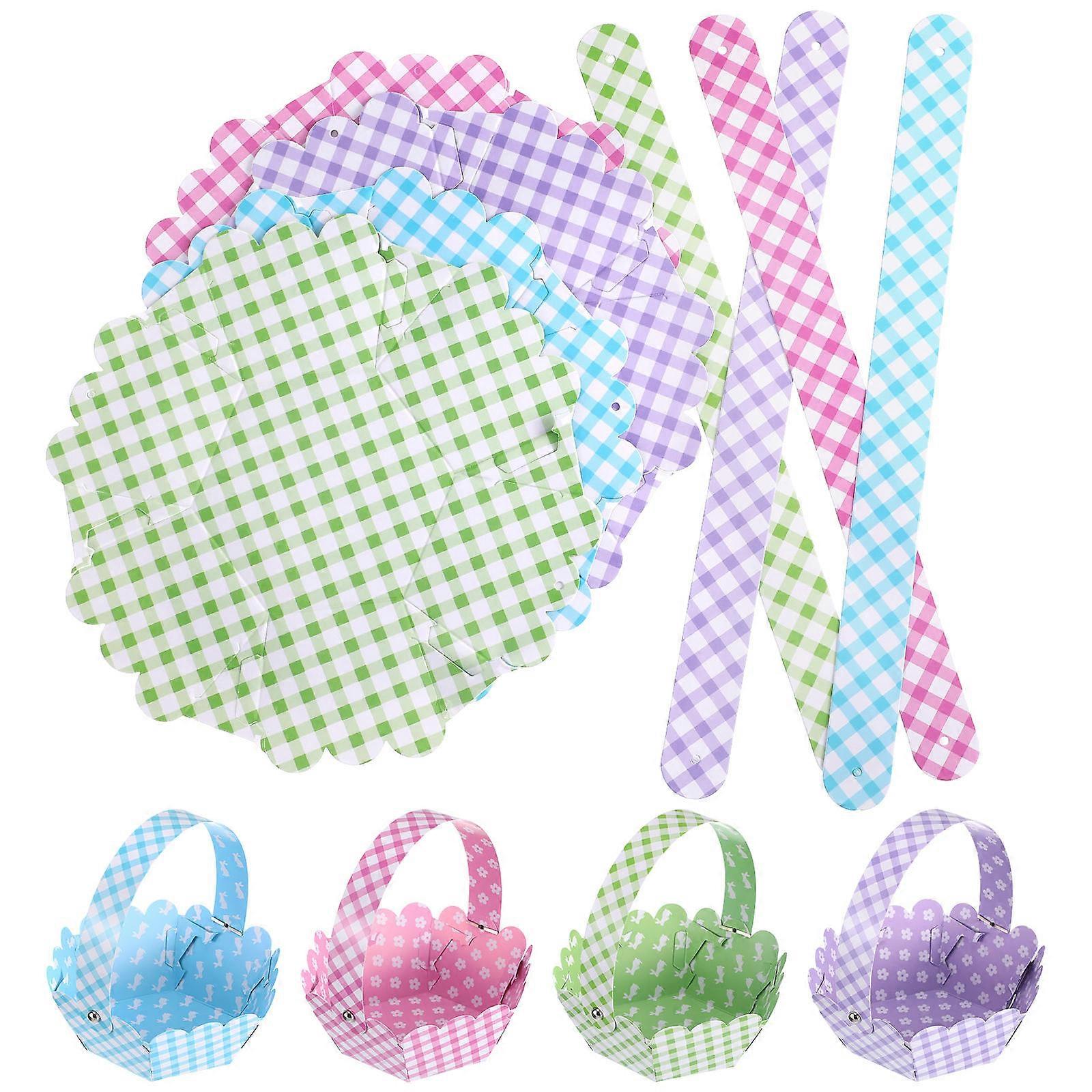 Adorable Easter Baskets Paper DIY Egg Storage Baskets for Storage 48Pcs