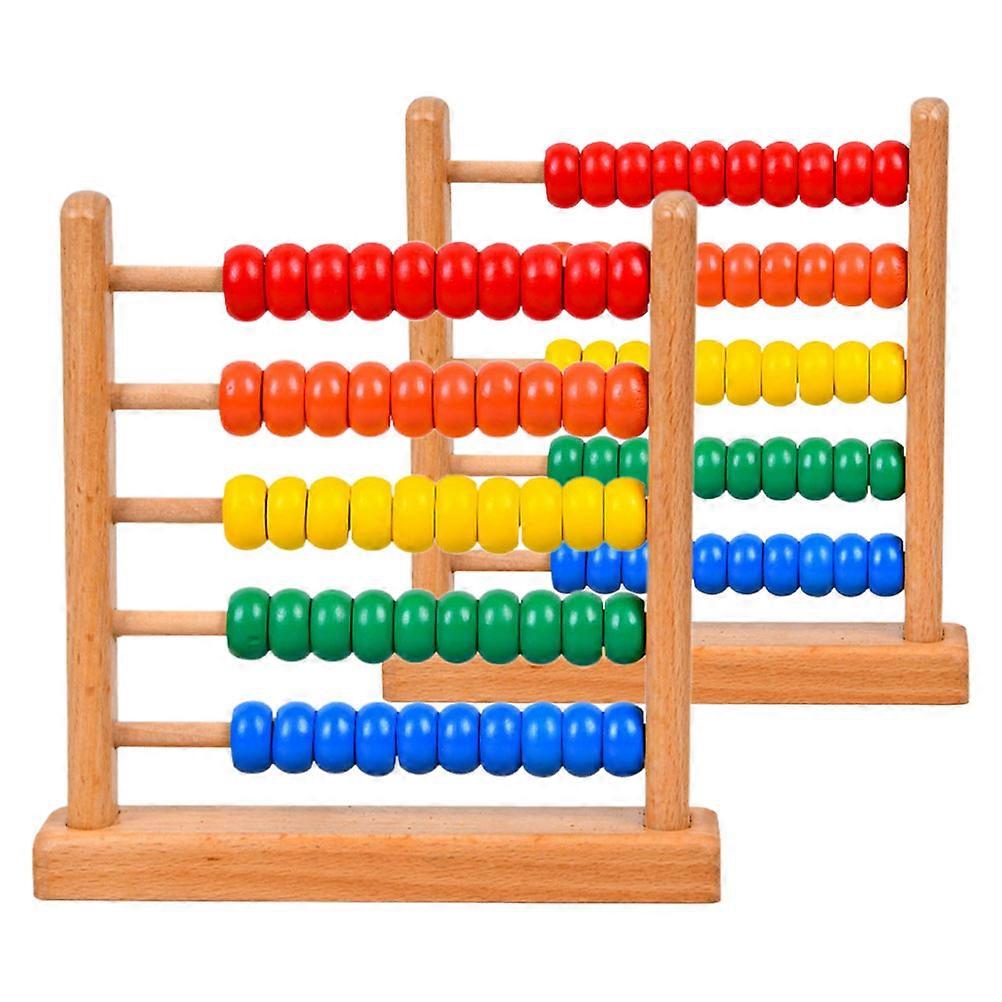 Vintage Style Wooden Abacus for Kids Math Learning 10Pcs Counting Frame