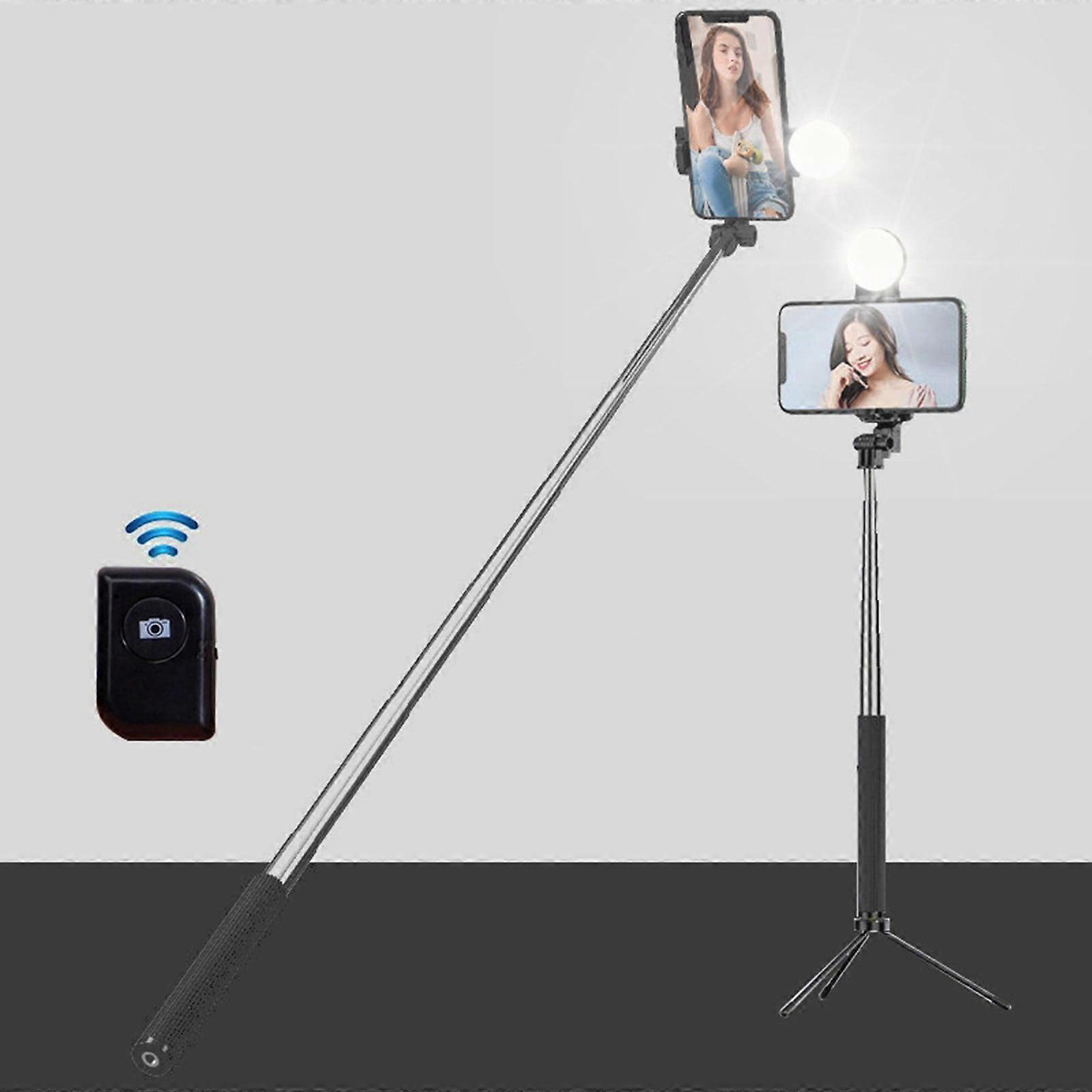 Selfie Pole With Tripod Integrated Multifunctional Pan Tilt Selfie Tool Mobile Phone Fill Light Live Streaming Bracket