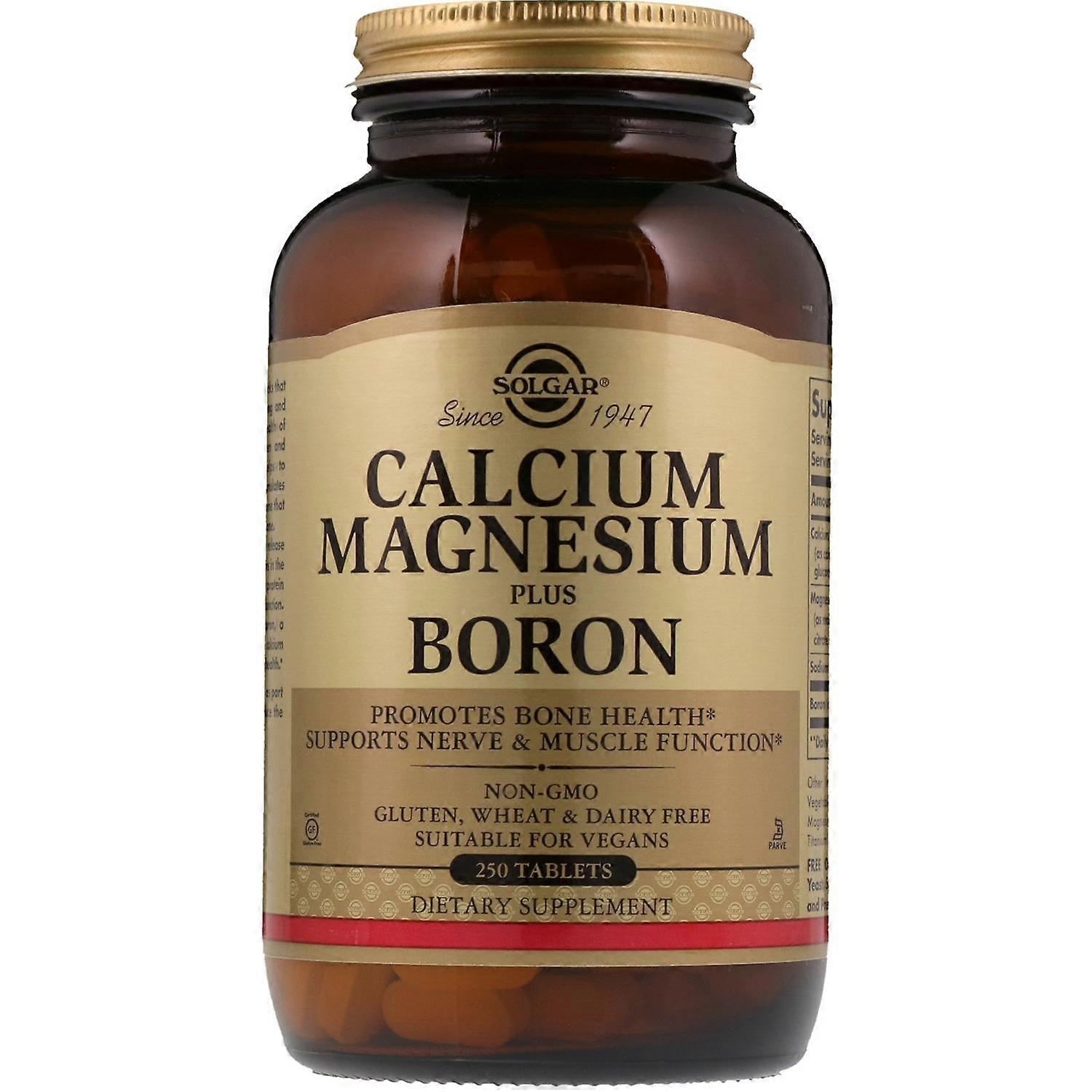 Solgar, calcium magnésium plus bore, 250 comprimés