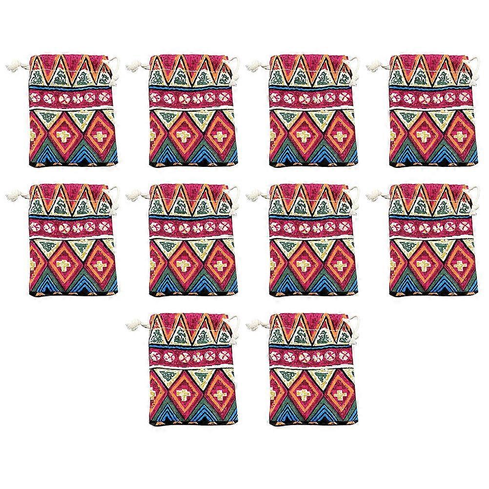 Earring Storage Bag Drawstring Bag for Storage 10Pcs Assorted Color Cloth
