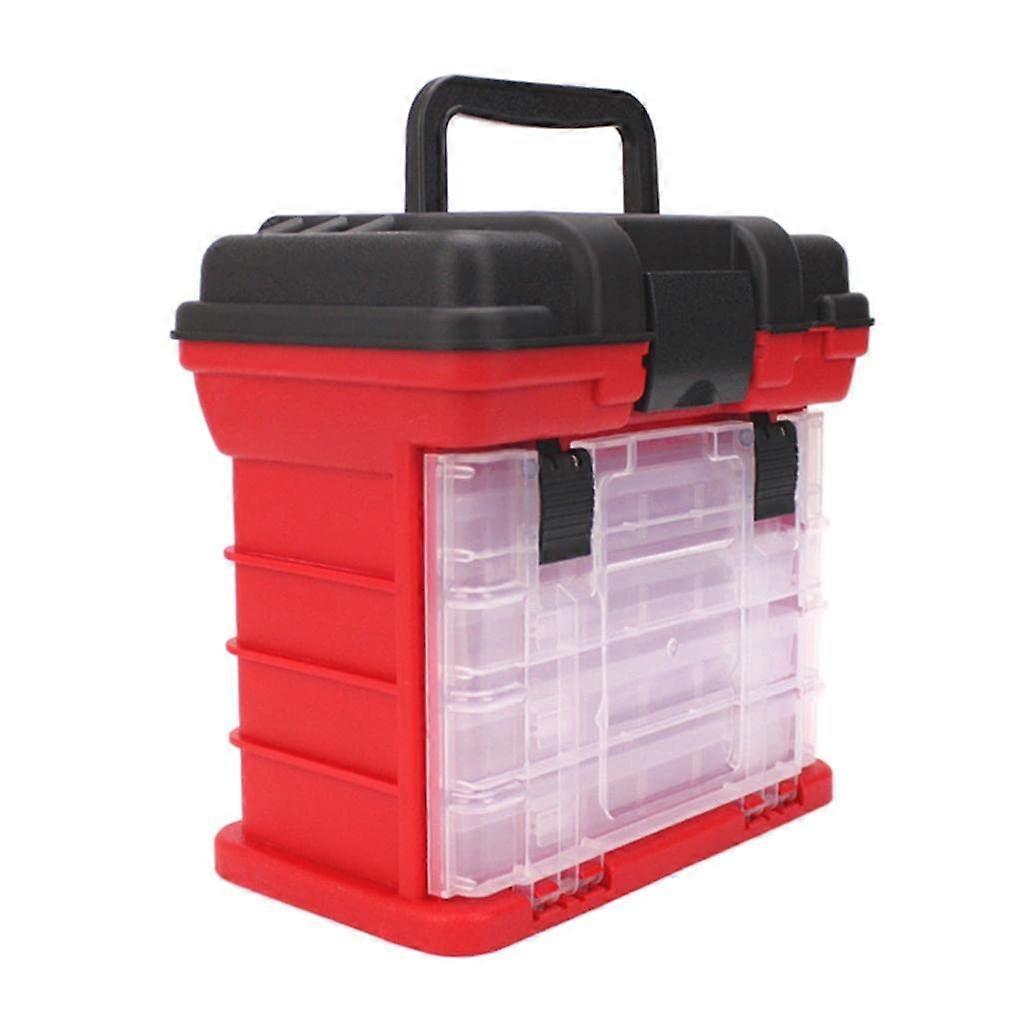 4 Layers Handheld Fishing Case Tackle Box For Bait Lures Lure Storage Portable Red