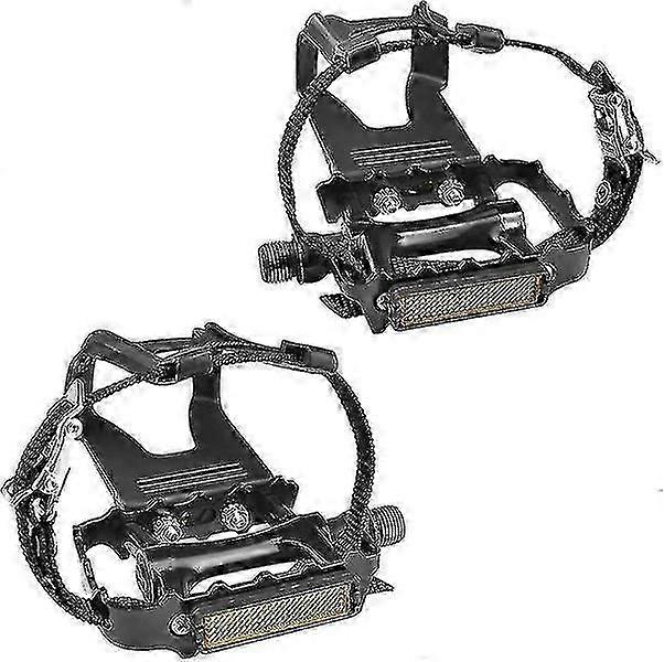 spin and exercise bike pedals with clips and straps
