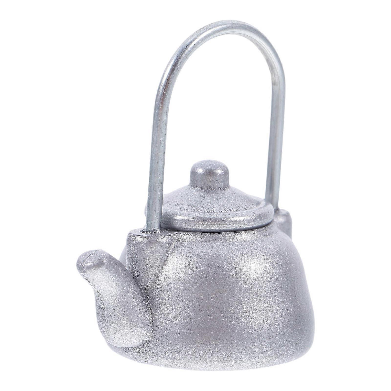 Mini Dollhouse Accessory Silver Kettle for Play 5Pcs Set