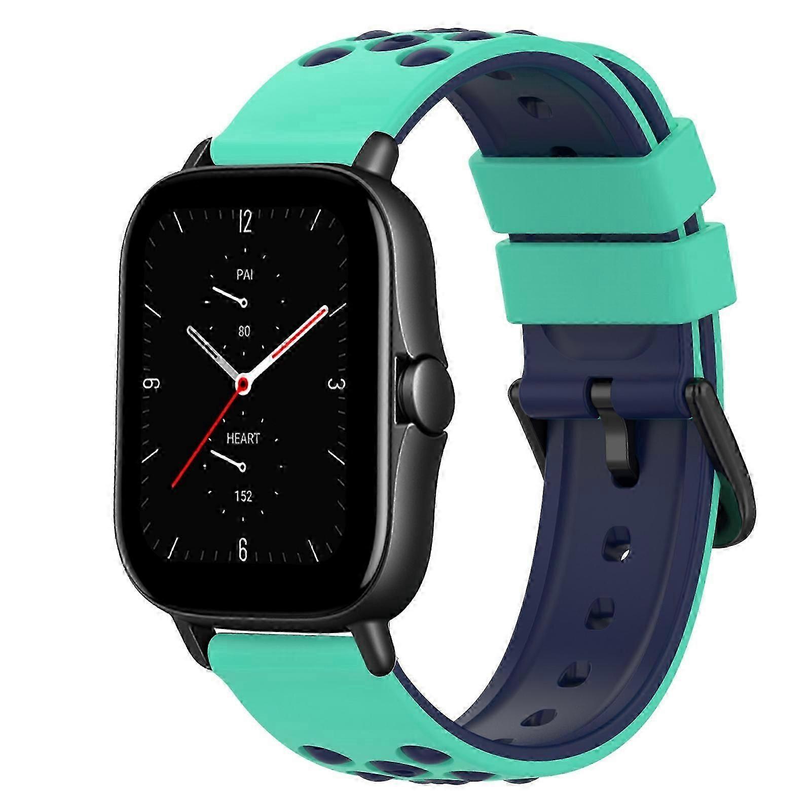 For Amazfit GTS 2E 20mm Two-Color Silicone Watch Band