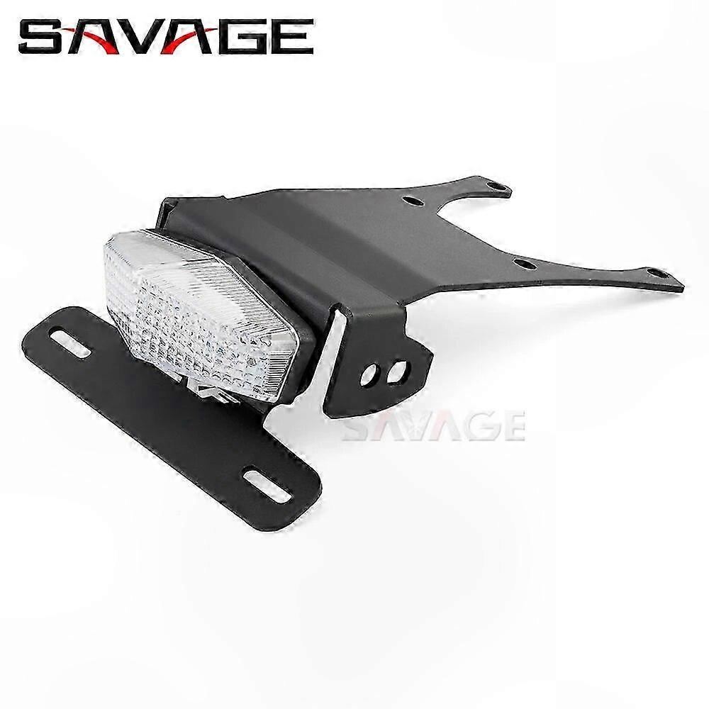 Universal License Plate Holder with LED Turn Signal and Rear Tail Light for 250cc Rally Bikes - Fender Eliminator Kit