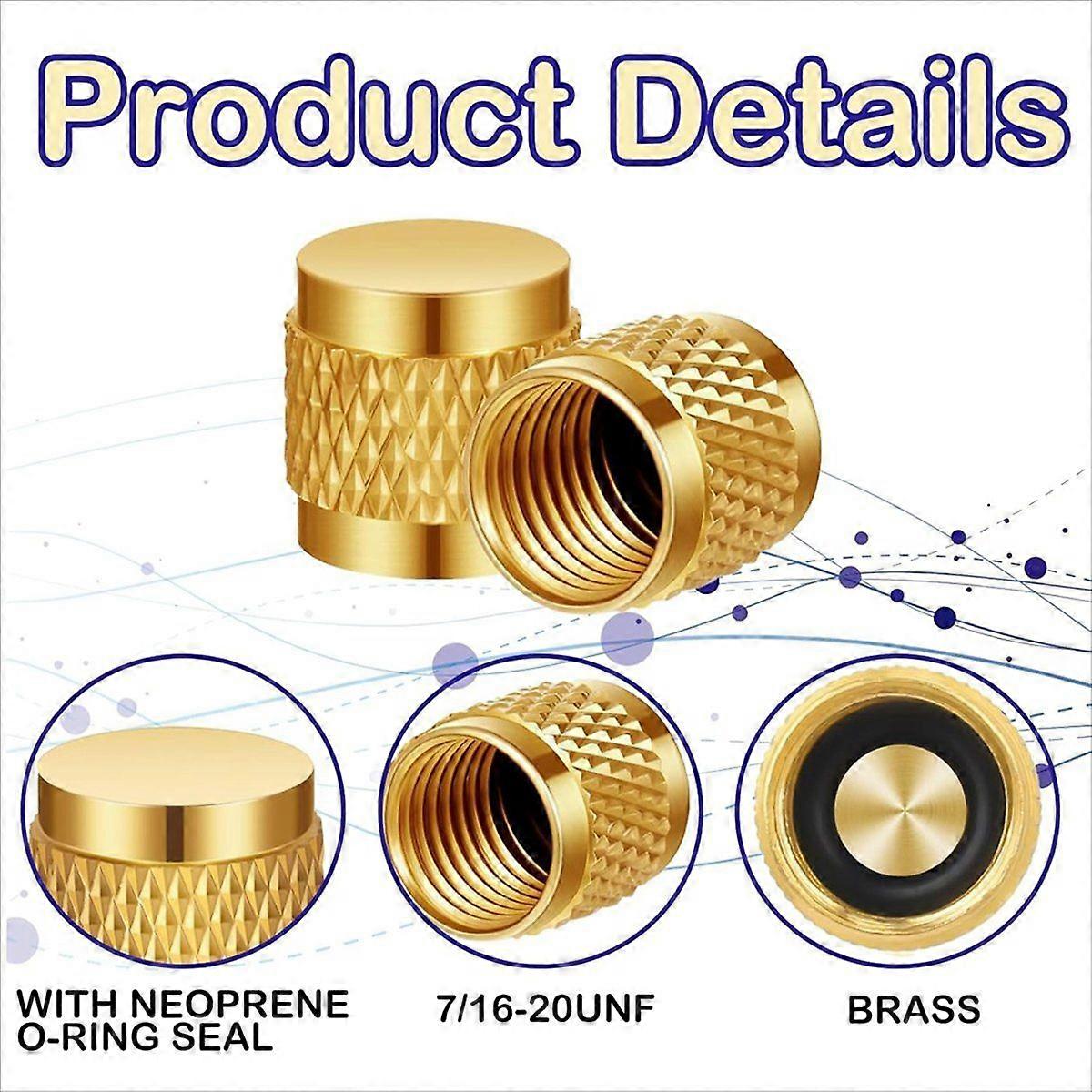 1/4inch Flare Cap, Round Brass HVAC Locking Caps,A