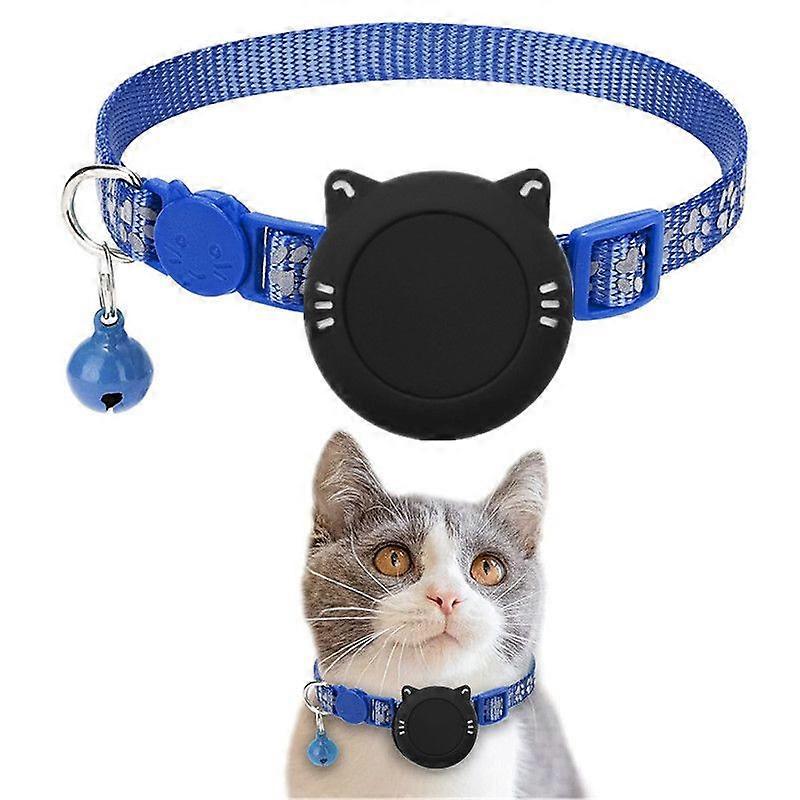 Airtag Cat Collar, Silicone Air Tag Cat Collar with Bell, Adjustable Breakaway Tracker Gps Collar for Small Cats, Kittens and Puppies
