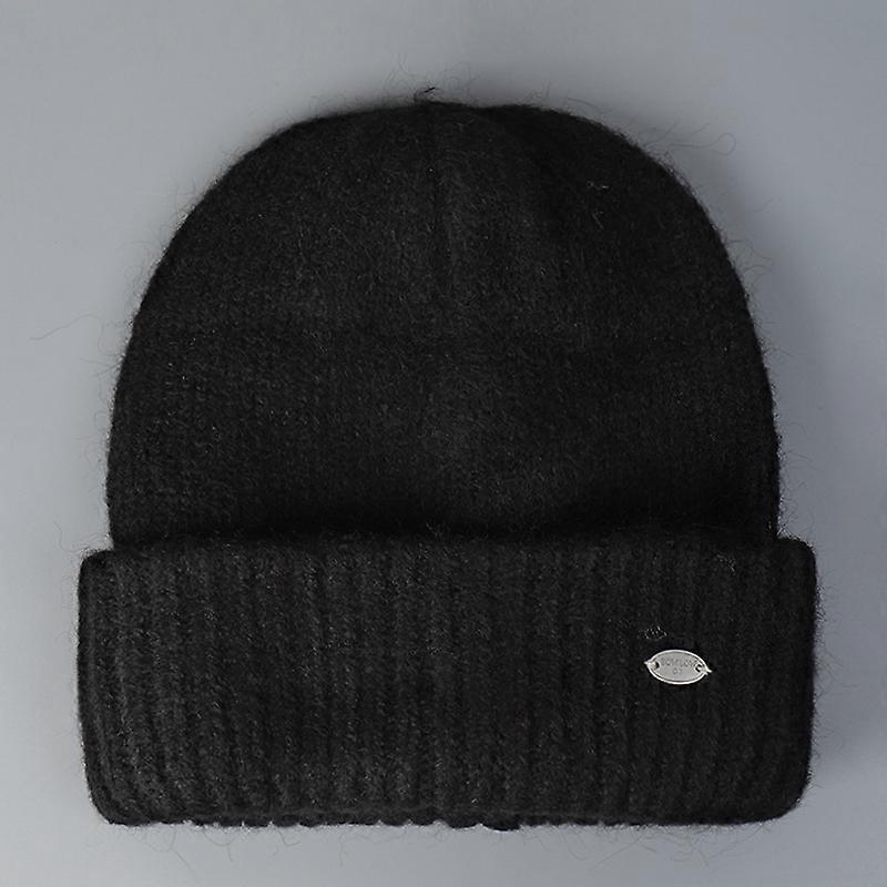 2024 New Wool Blended Knitted Hat Solid Color Versatile Wool Hat Women's Autumn and Winter Big Head Circumference Beanie