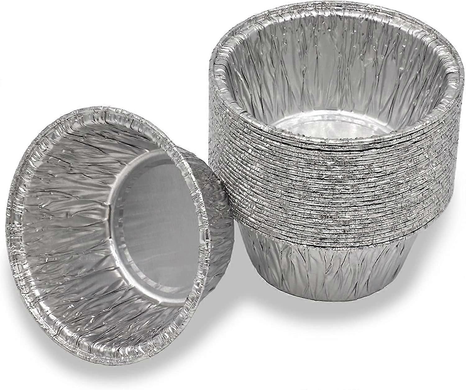 Set Of 25 Round Aluminum Barbecue Trays | Compatible With Many Common Barbecue Models With Round Drip Trays | Char-broil Landmann Disposal Drip Pans