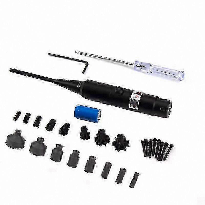 Aluminum Alloy Laser Calibration Tool with 18 Adapters, Cross-Border Aiming Device for Green and Red Lasers, Turn-Free Precision Instrument