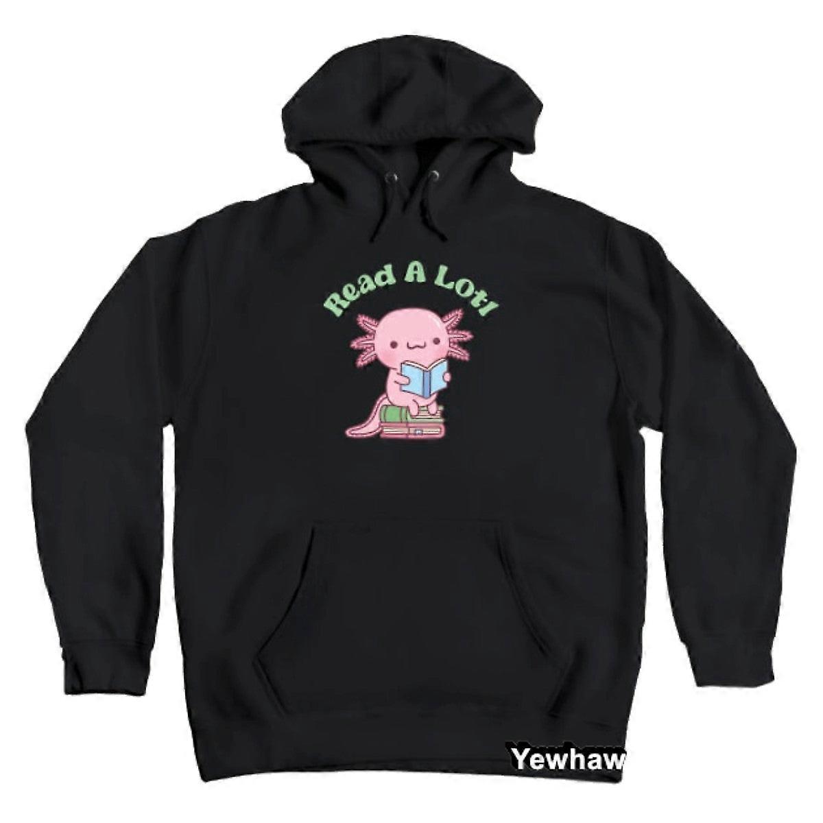 Śliczny Czytaj Lotl Jak Axolotl Miłośnik Książek Śmieszna Bluza Z Kapturem Śliczna Bluza Unisex Axolotl Sweter Z Kieszenią