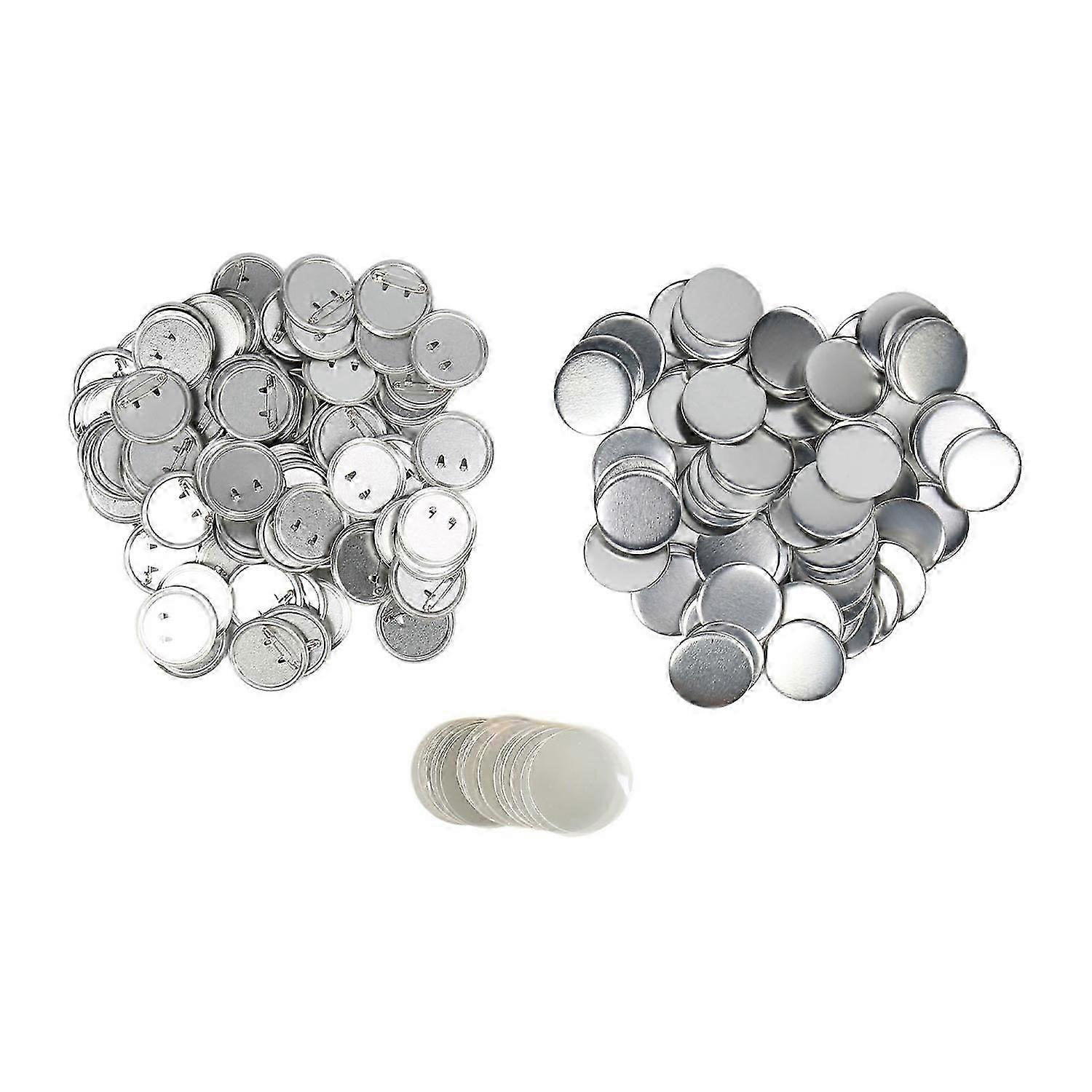 Blank Button Badge Parts Set Round Metal Safe Pin Back Badge Parts for Button Making Machine 100 Set