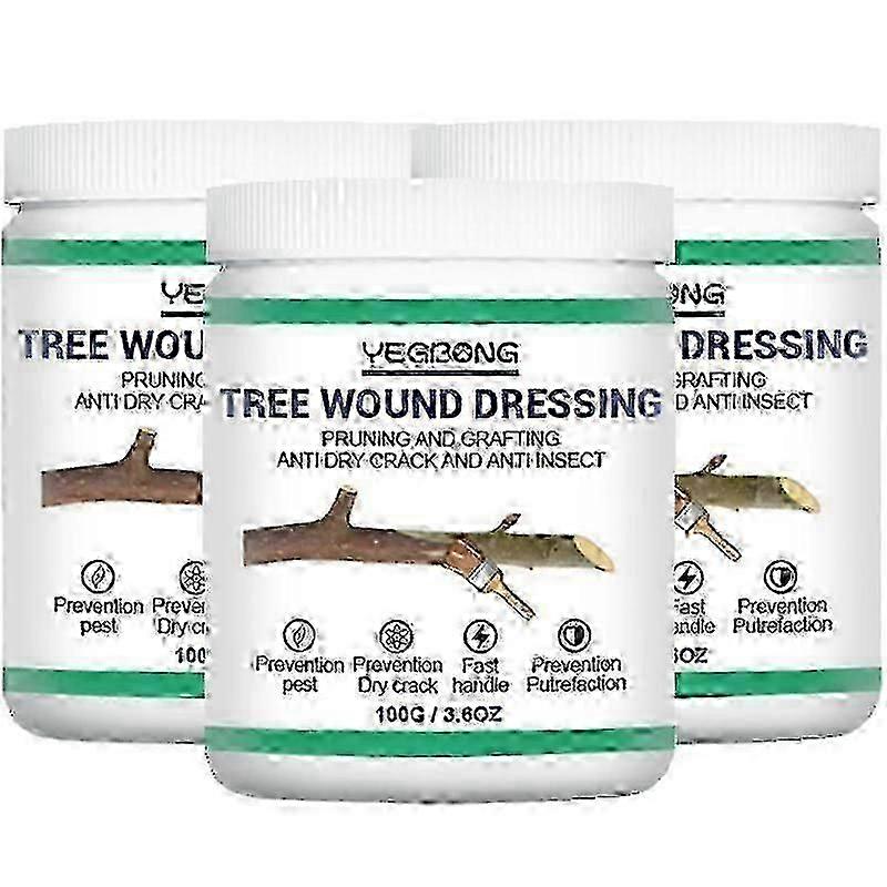 3X Tree Pruning Sealer | Tree Wound Pruning Sealer Grafting Compound For Plant | 100g Tree Grafting Wax w/Brush | Tree Branch Pruning Wound Sealant