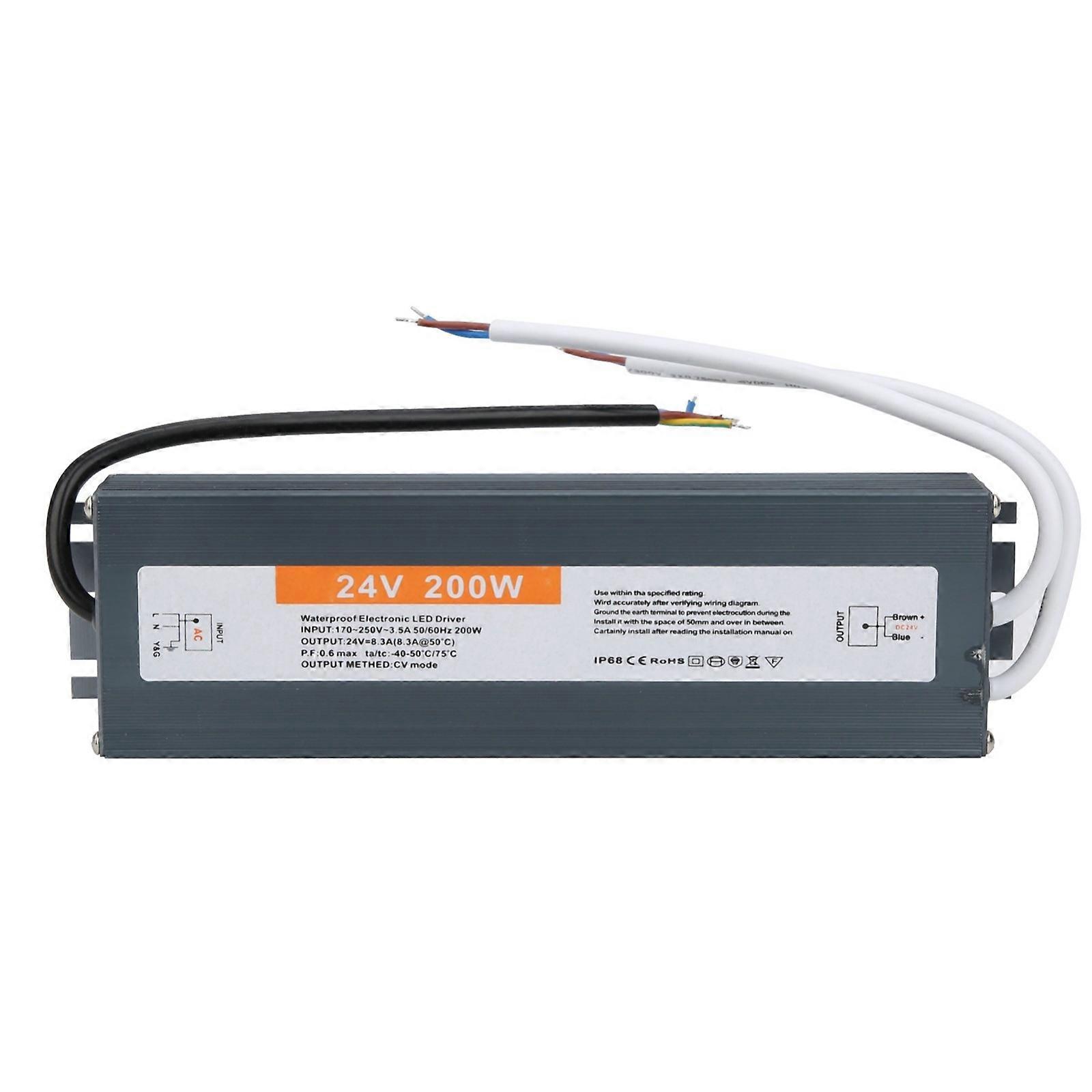 24V 200W Power Alterer With Failure Security And Efficient Aluminum Refrigerating Housing IP67 Evaluated Multicolor