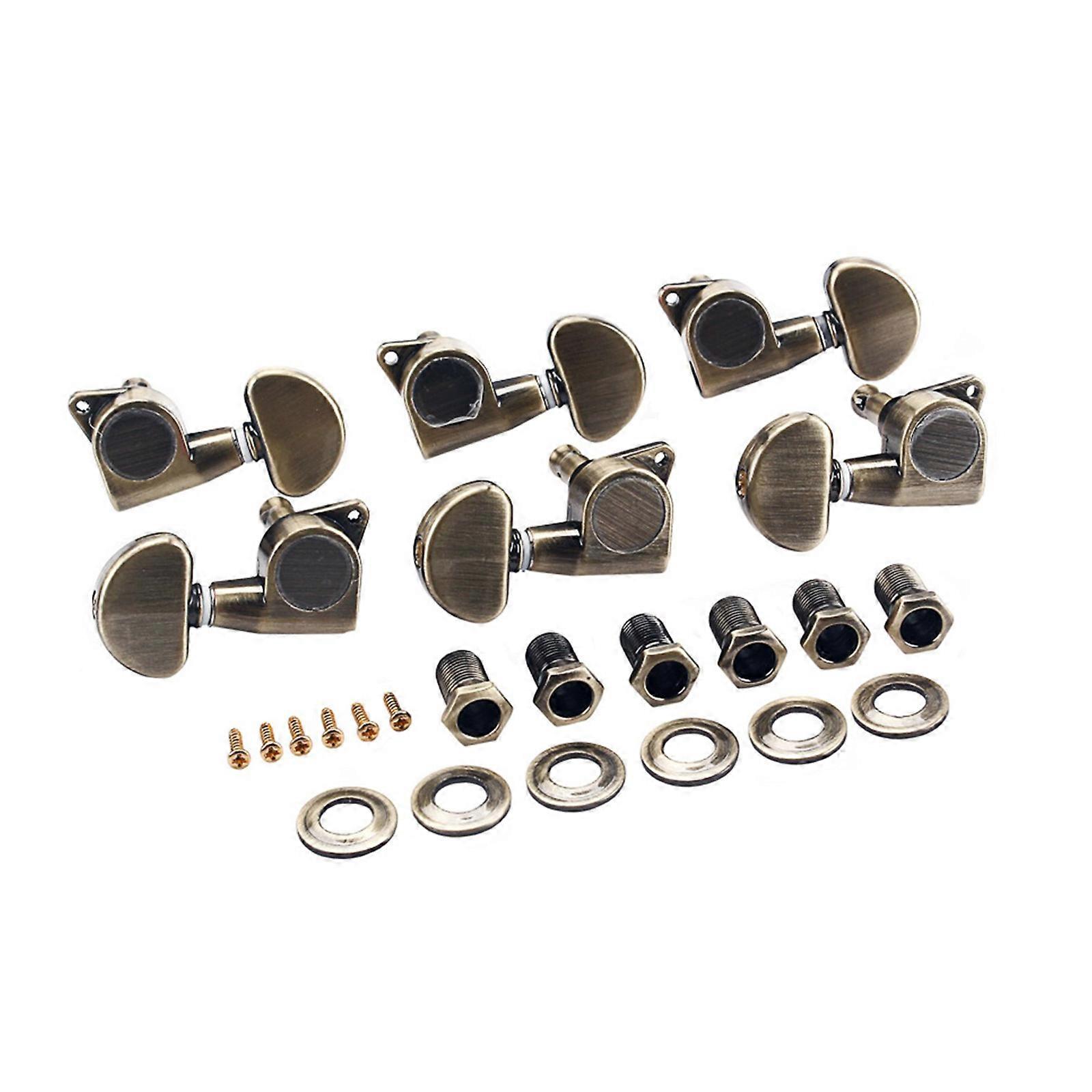 6Pcs Guitar Tuning Key Tuners Replacement Copper Alloy Guitar Tuning Pegs Key Machine Head Knobs Easy to Install Multicolor