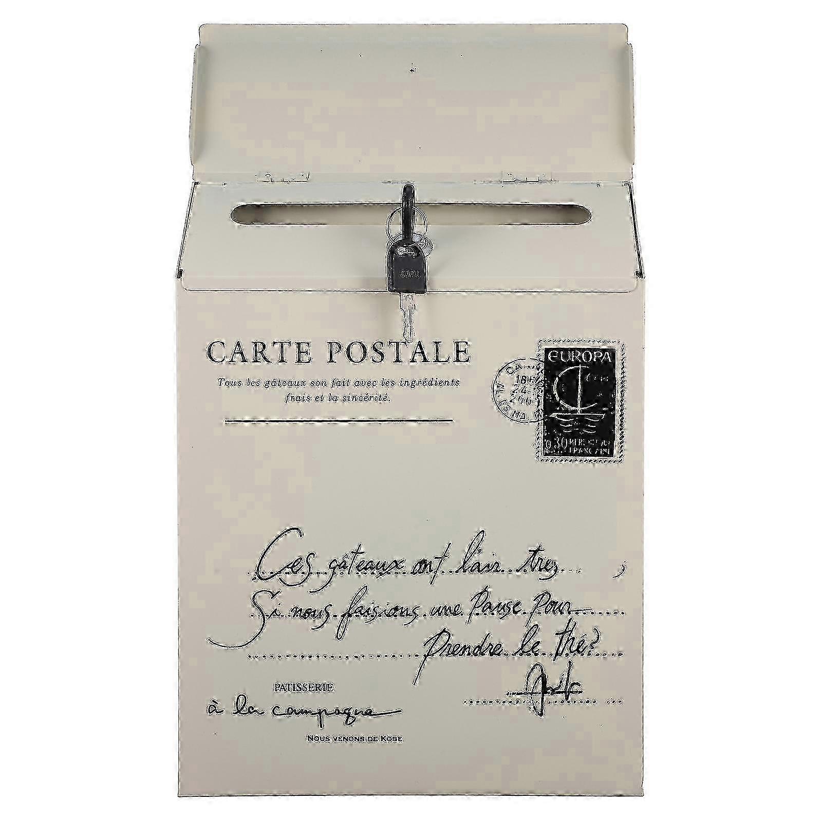 1 Piece Lockable Mailbox Retro Wall Mount Letterbox Newspaper Box