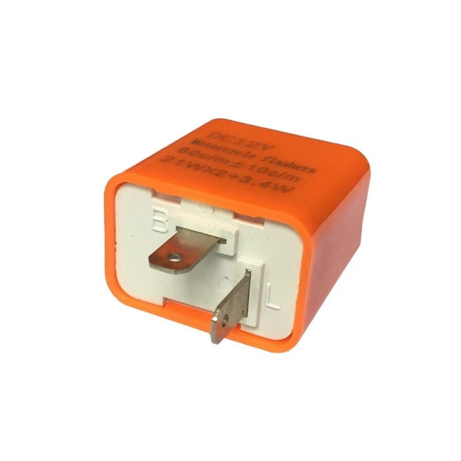 2PC FLASHER RELAY Fixed Frequency 2Pin Orange Motorcycle Flasher Relay 12VDC