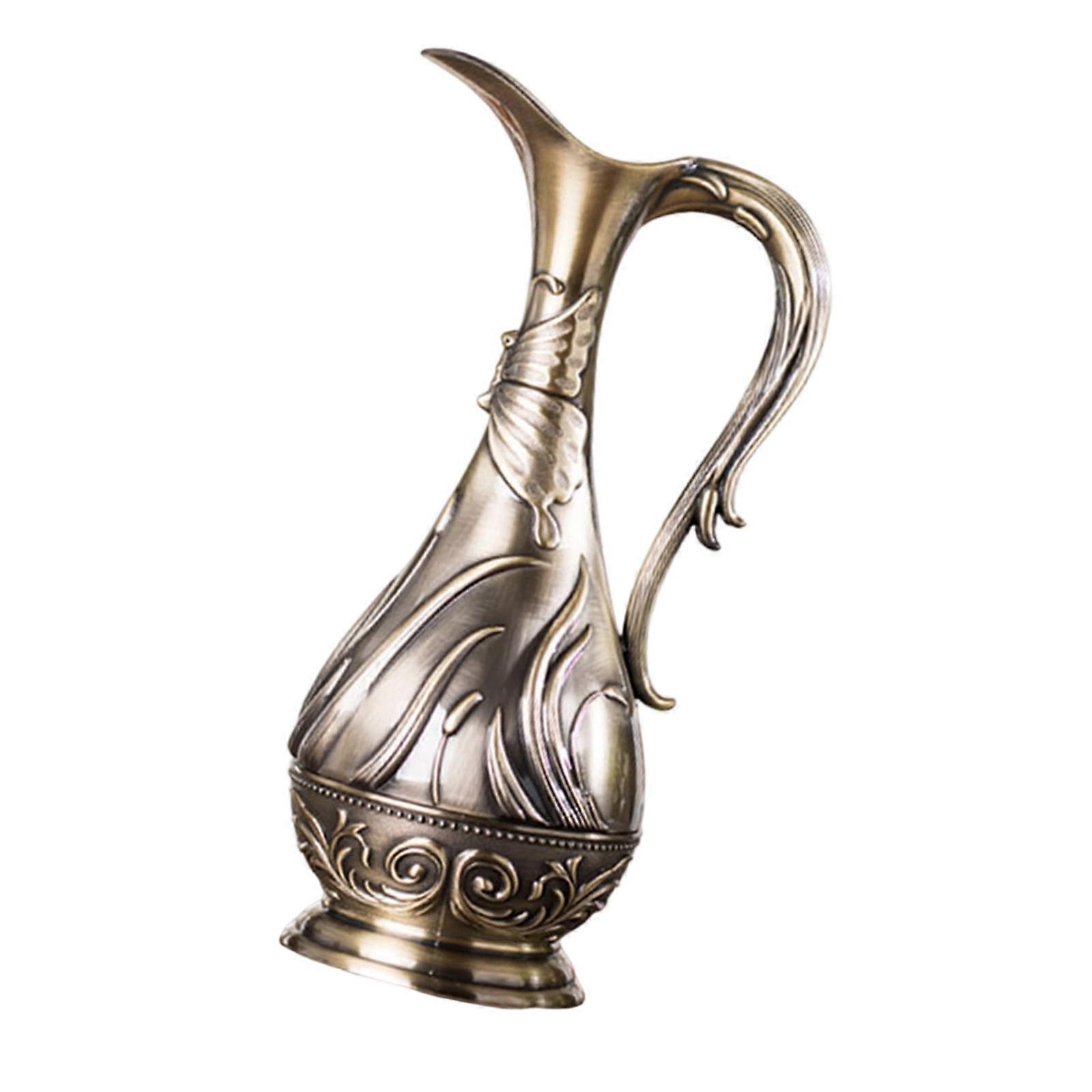 3D Carving Metal Decorative Bronze Vases Flower Arrangements Container For Home Accent Table Centerpieces Planter Pot Multicolor