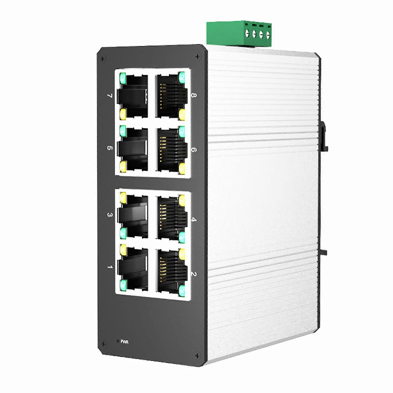 Space Efficient 8 Port Aluminum Gigabit Switches Industrial Application Focused Design Excluding PSUs Multicolor