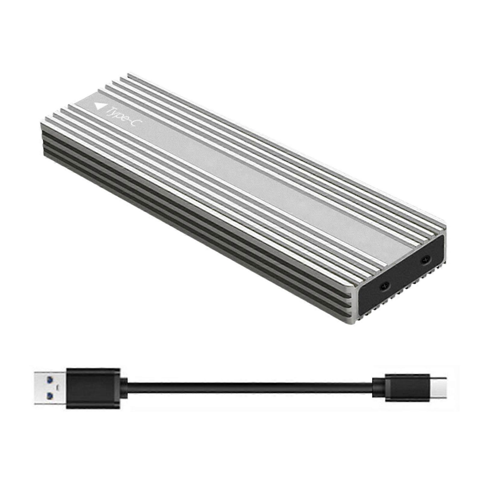 Aluminum Alloy M.2 NVMe SATAs SSDs Enclosure Case For Multiple Size and Rapid 5Gbps/10Gbps Transfer Speeds  Silver