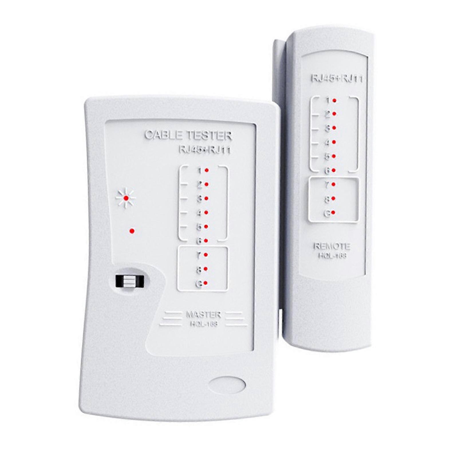 Transportable PVC RJ45 Cable Tester with Accurate Fault Detection for Cable Testing in Various Conditions  White