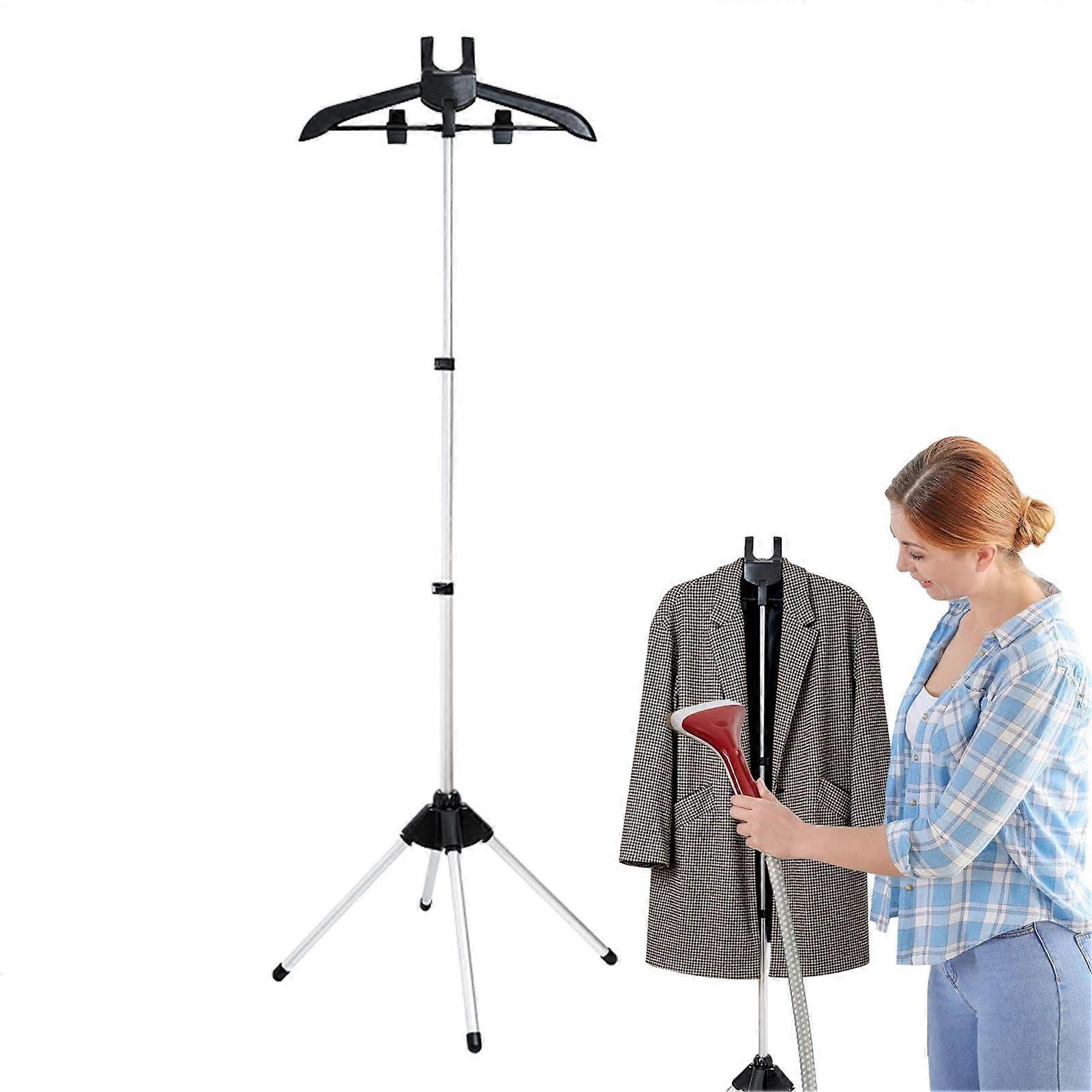 Garment Rack for Steaming Clothes with Rotatable Folding Stand for Home, Hotel, Tailor , Black