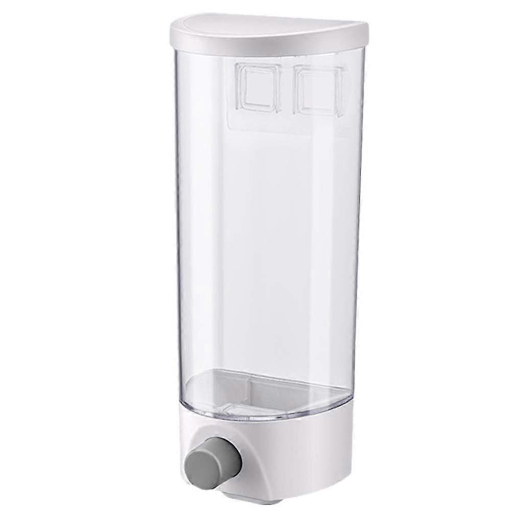 1pc Transparent Wall Mounted Storage Jar Dry Foods Cereal Grains Pressing Seal Space Saving Easy Install 32x12.5x11.5Cm