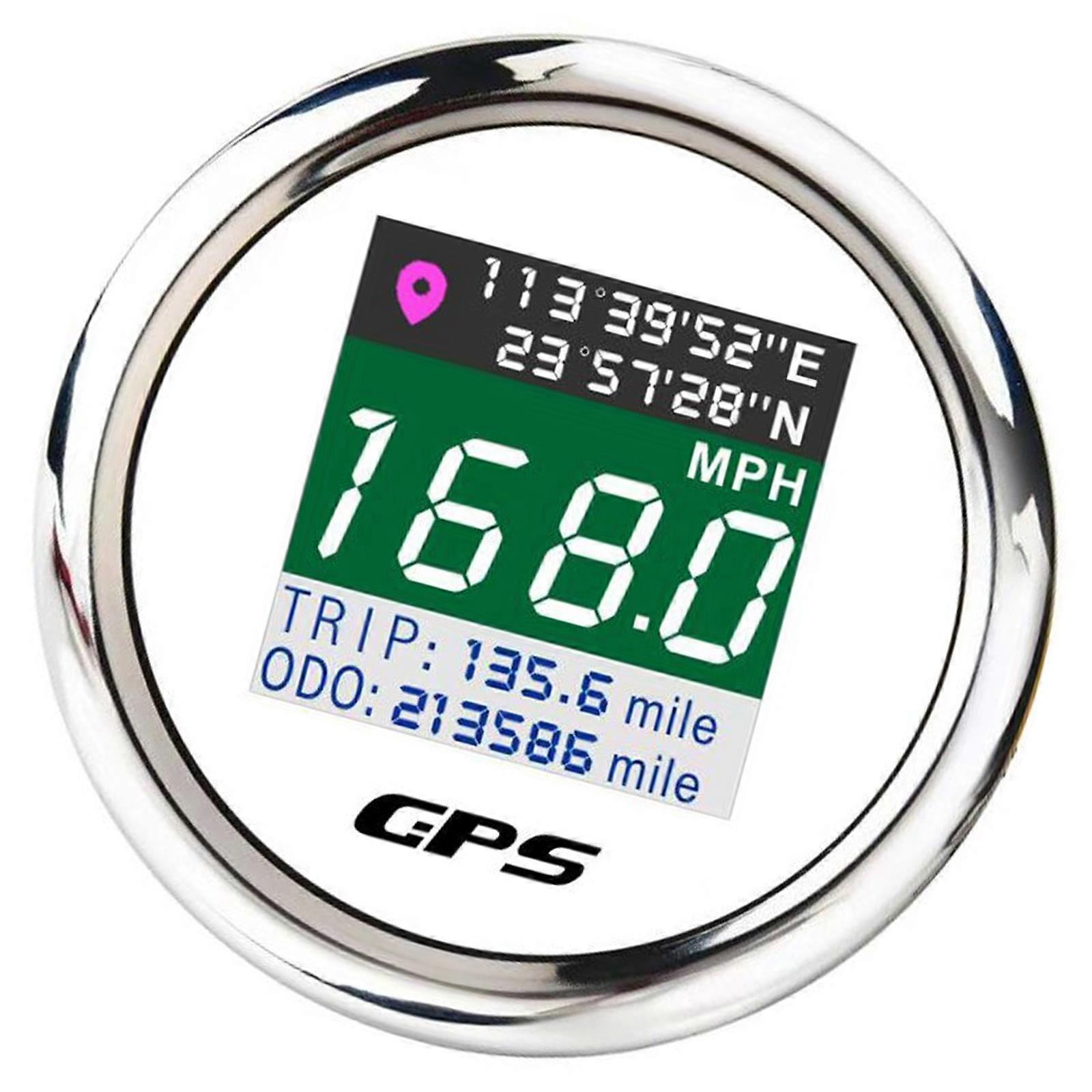 Universal 52mm Map Speedometer TFT Screen Odometer Trip Computer Accurate Speed Tracking for Automotive Marine Use  Silver