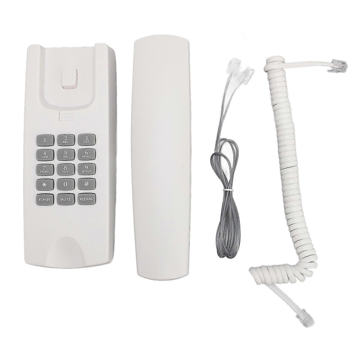 Corded Phone ABS Wall Mounted Landline Telephone with Volume Control Mute and Redial Function for Of