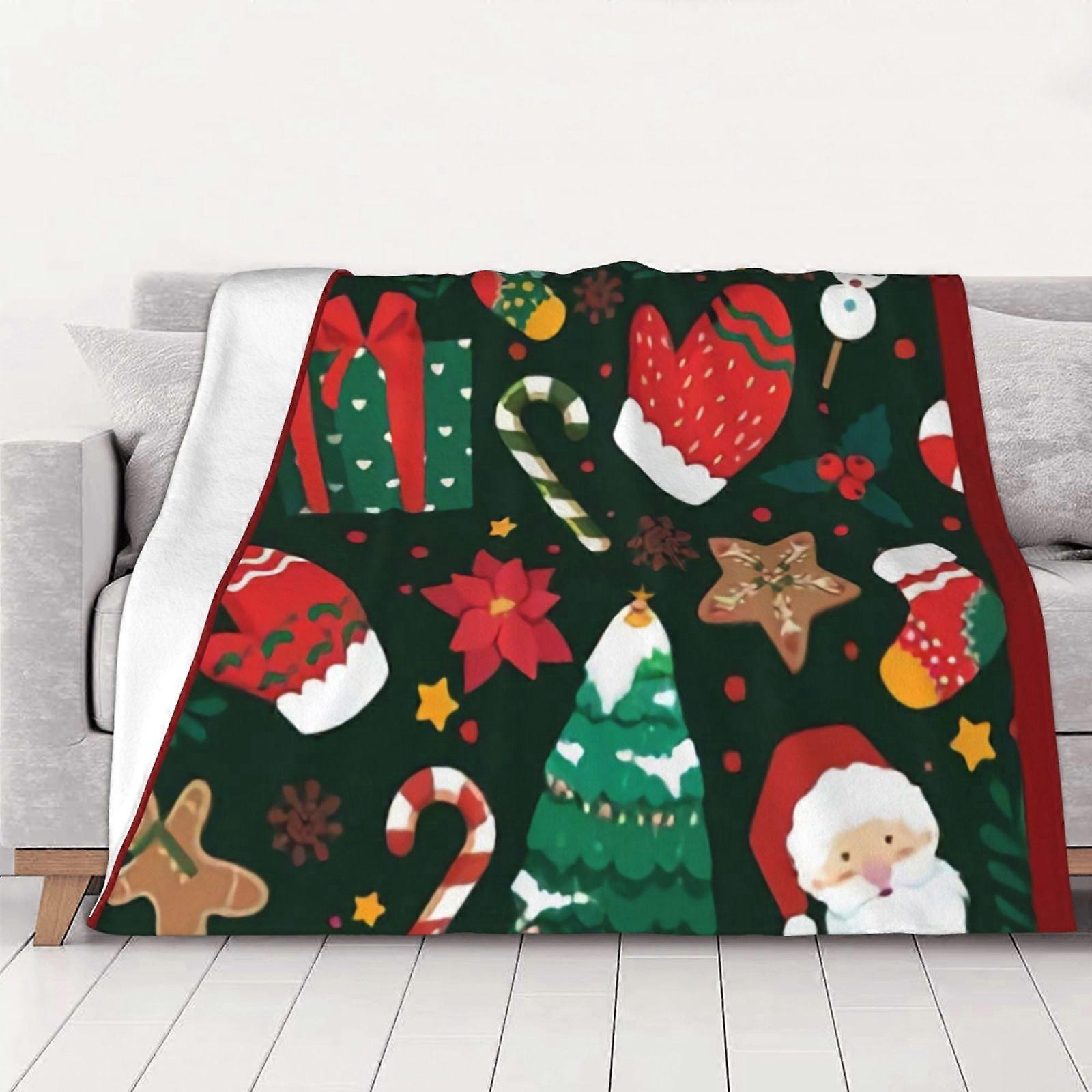 God Jul Fleecefilt Supermjuk Mysig Pläd, För Man Kvinna Gamla Människor & Barn Sängkläder Funktioner - Supermjuk 40"X30"