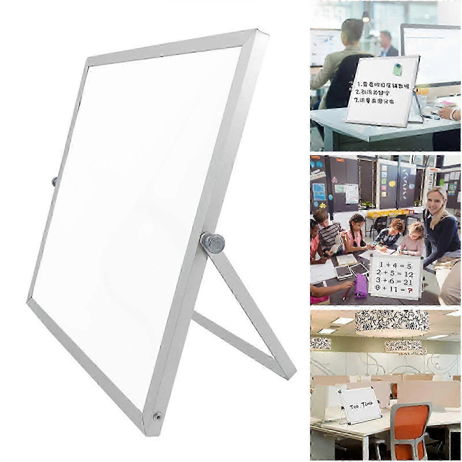 Small Magnetic Desktop White Board Mini Portable Dry Erase Whiteboard for Students Double Side to Do List Dry Erase Board with Stand for Office,