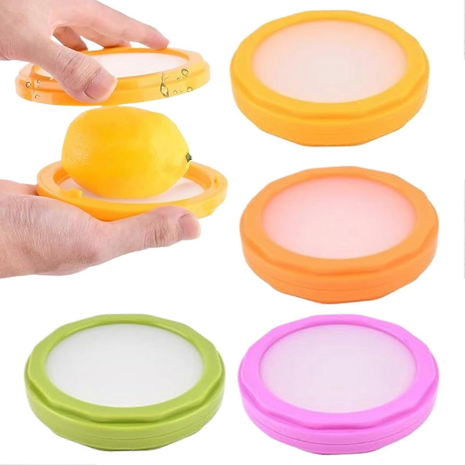 Silicone Fruit and Vegetable Storage Containers with Lids for Fridge, Reusable Avocado and Lemon Keepers
