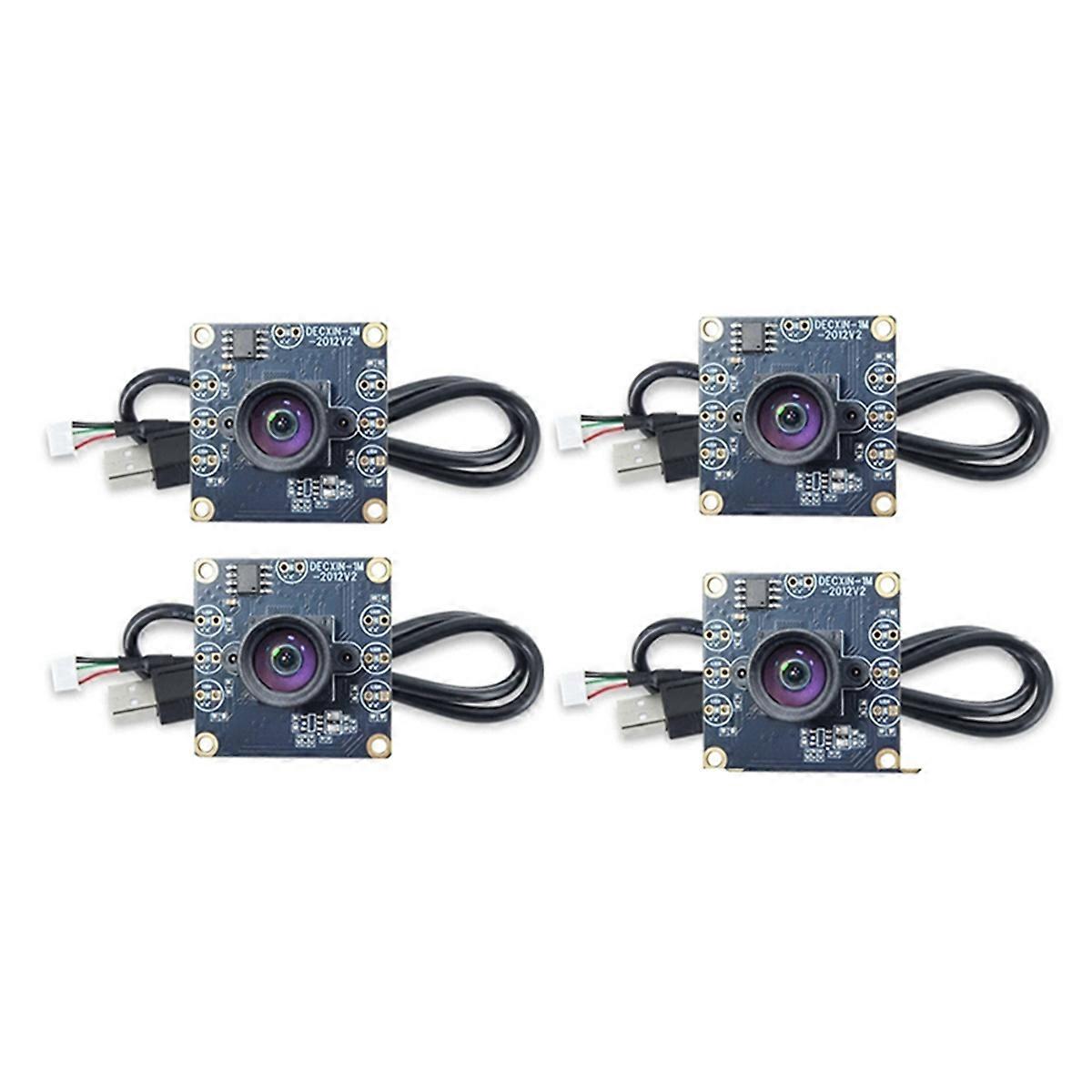 4Pcs USB Camera Module 100 Degree 1MP OV9732 1280x720 USB Free Driver Manual Focus with 60CM Cable for WinXP/7/8