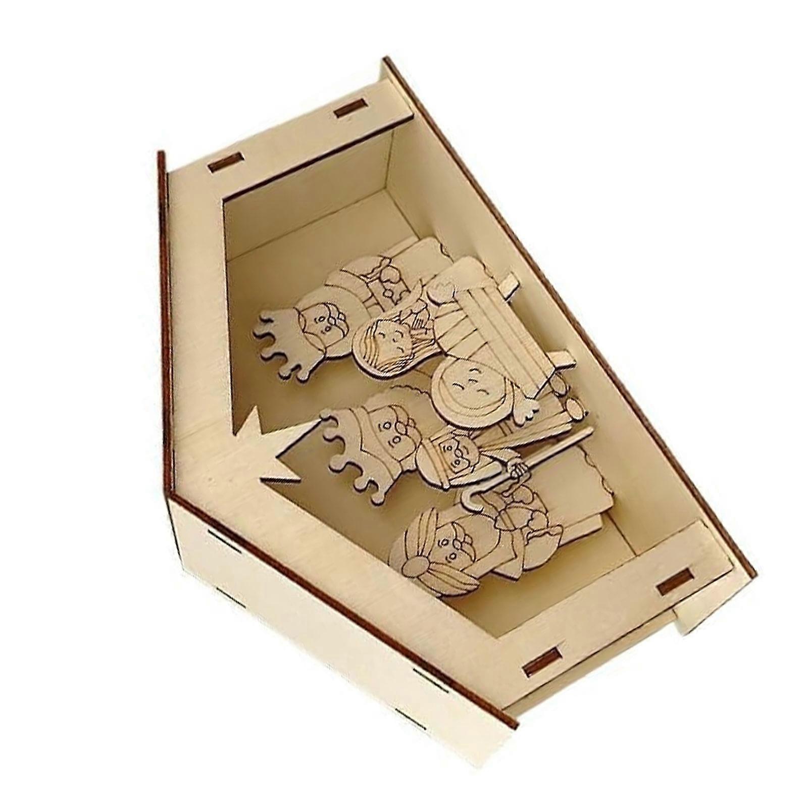 Unfinished Wooden Nativity Scene Crafts Set,Nativity Set Table Decors for Home Mantels Display Christian Religious Gift Multicolor