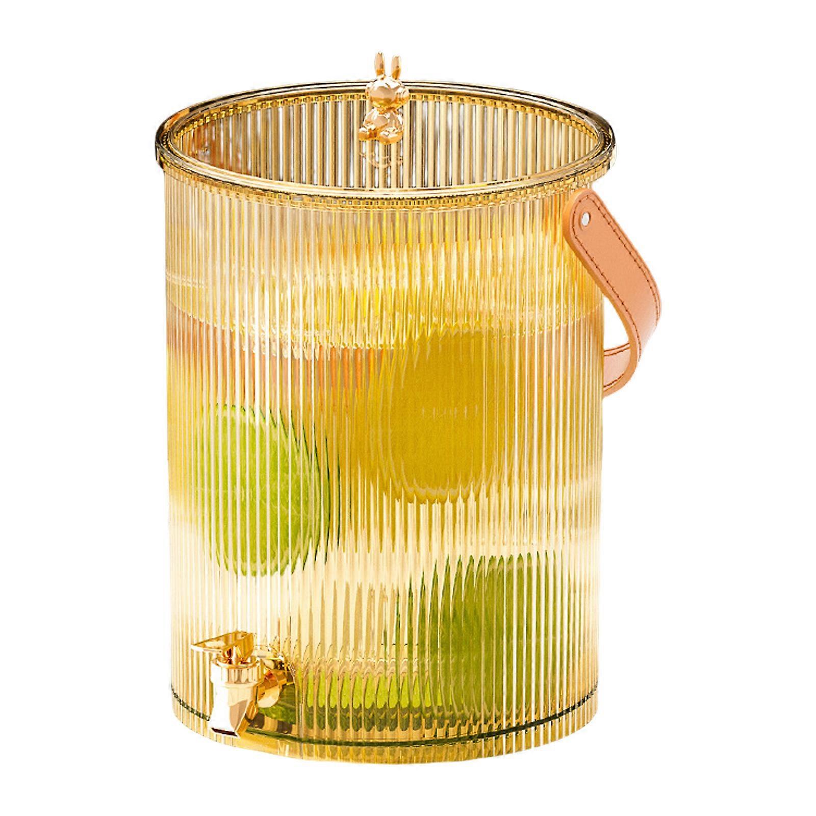 Generous Size Drinking Pitcher Feature Nonslip Bottom Comfortable Grip Perfect For Indoors And Outdoor Setting  5L gold