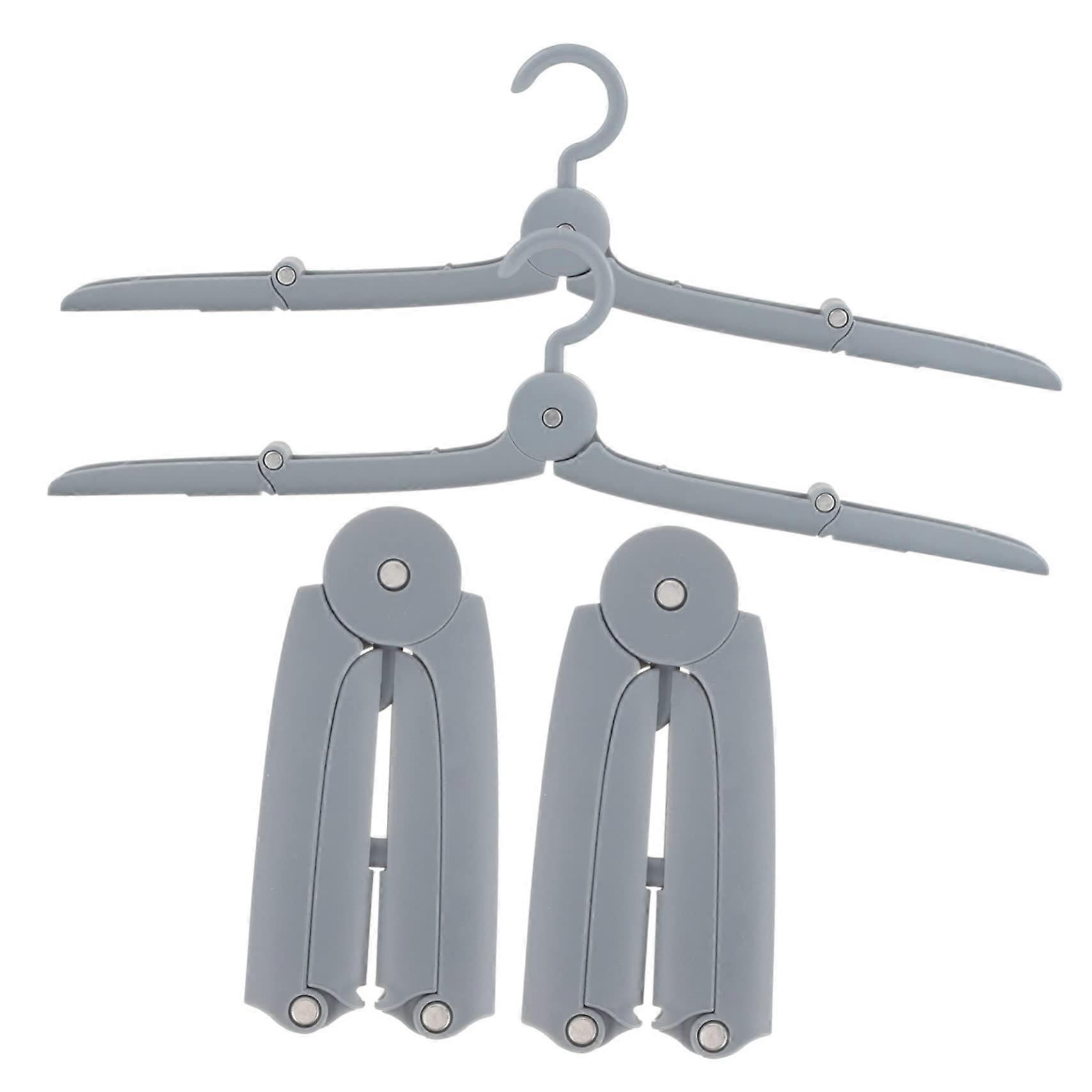 Portable Foldable Travel Clothes Hangers Set of 4 Space Saving Closet Organizer