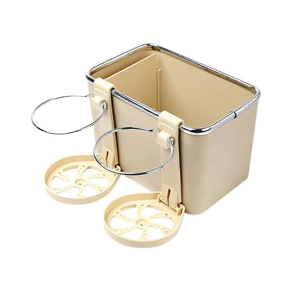 For Car Universal Foldable Cup Holder Armrest Storage Box with 2 Compartments for Organization and Pet Barrier