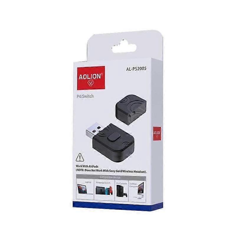 Bluetooth 5.0 Transmitter and Receiver for PS4 Switch PC Wireless Audio Adapter with Low Latency