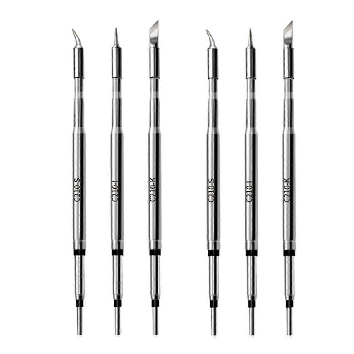 6pcs C210 Soldering Tips, Replacement Soldering Tips for T1 Max, C210-K/I/is, Soldering Tips for So