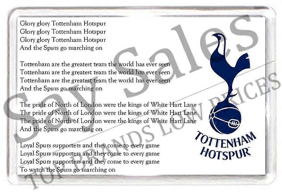 Fridge Magnet Tottenham HotSpurs Football Lyrics Chant Fan Support Team Goal Gift Novelty