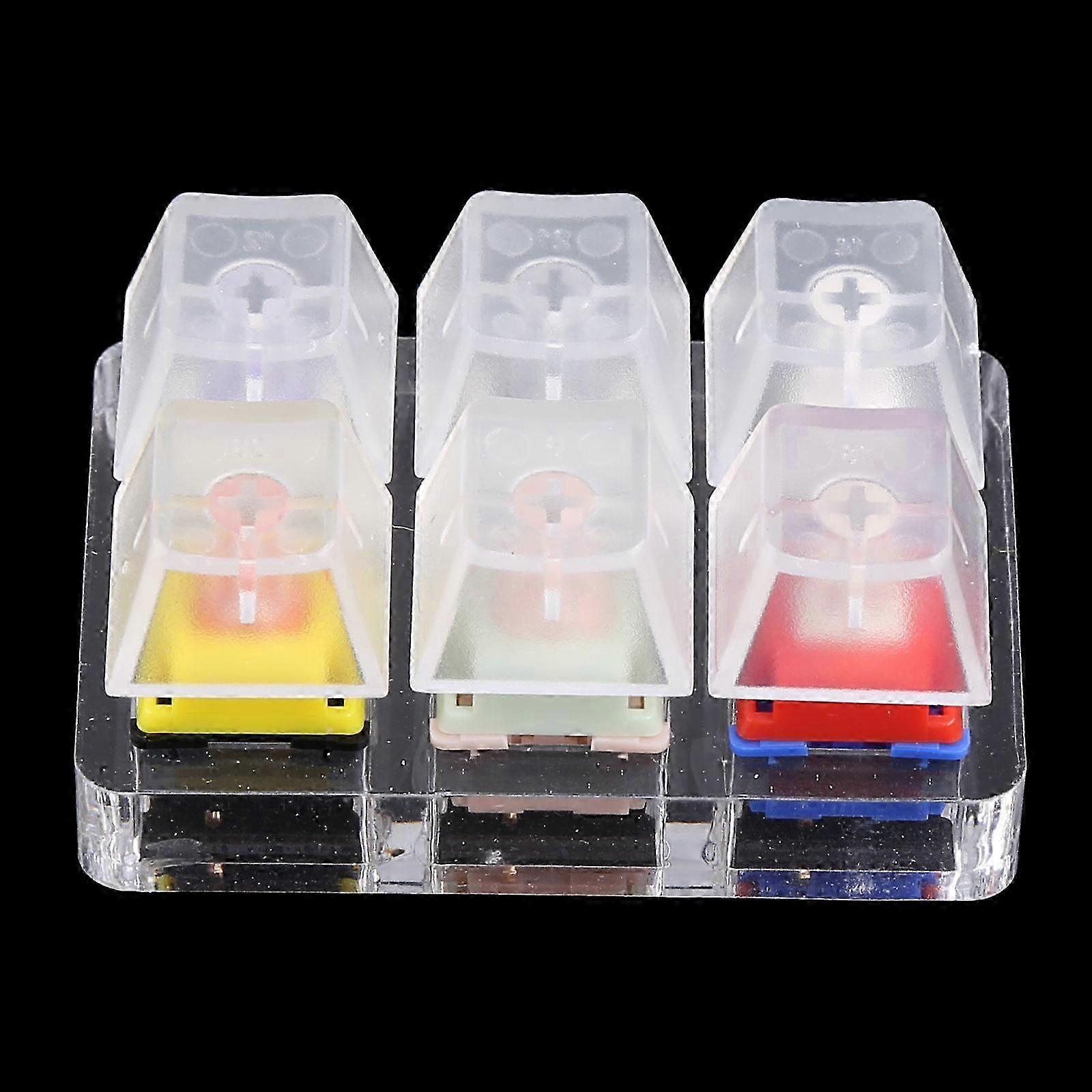 6 for Key SP STAR Switch Tester Switch Shaft Sampler with Dust-Proof Acrylic Blank Base Keycaps for Mechanical Keyboard