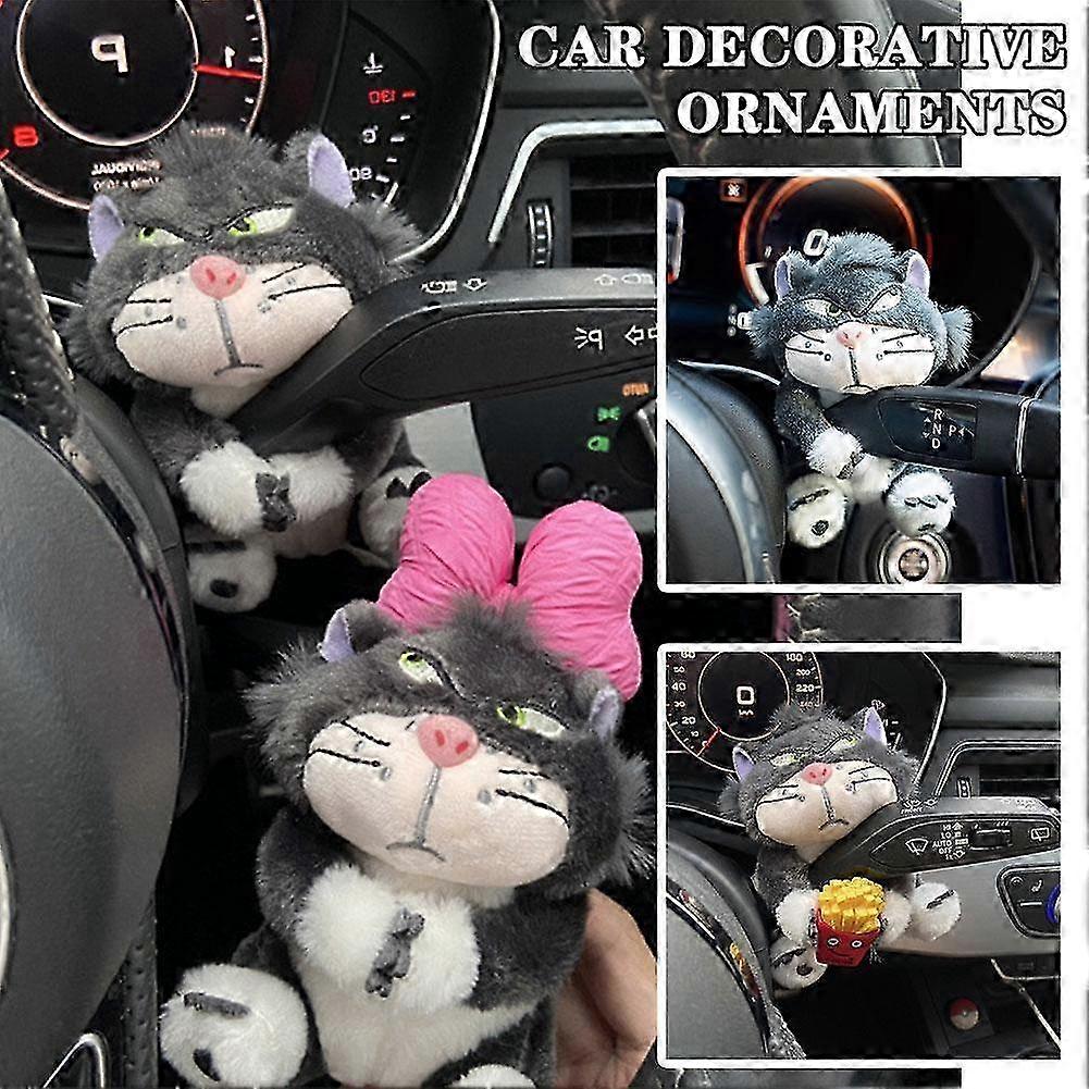 Cujmh Car Plush Cat Decoration Soft Stuffed Doll for Dashboard Wiper Handle Home Gift