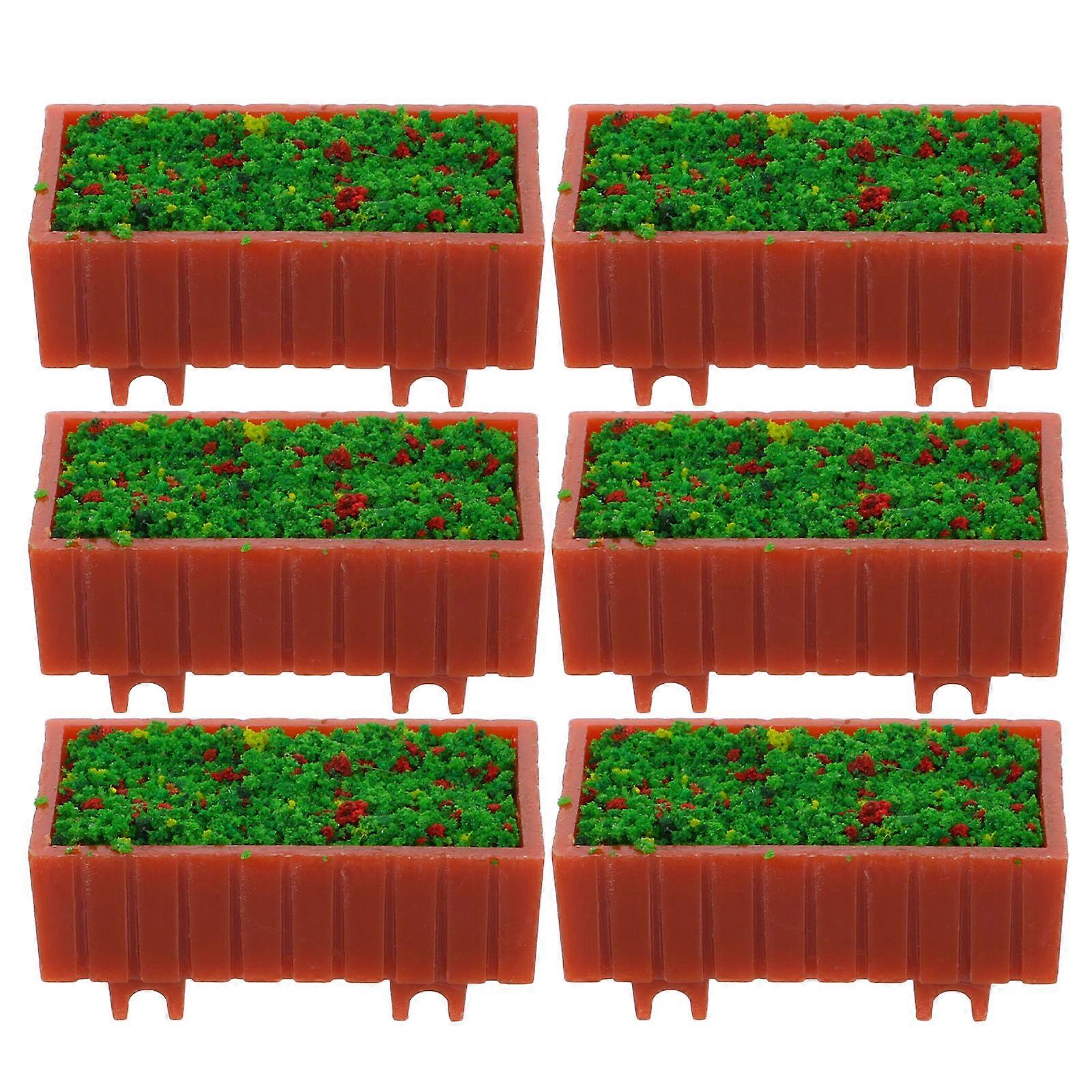 Micro Landscape Decoration Miniature Flower Bed for 6Pcs Set