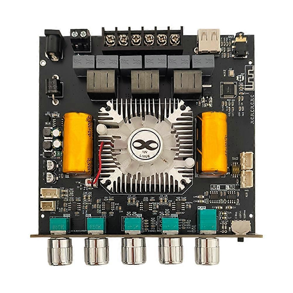 ZK-AS1 2G 2.1 Channel TPA3255 Bluetooth Power Power Amplifier Board Module High Low Tone Subwoofer 220WX2+350W