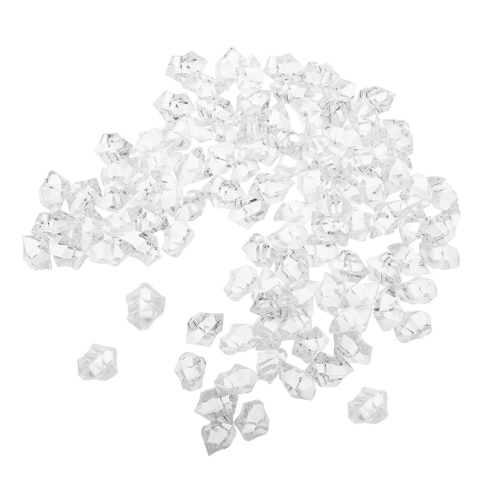 Transparent Artificial Ice Cubes for Decoration 200Pcs Plastic Ice Rocks