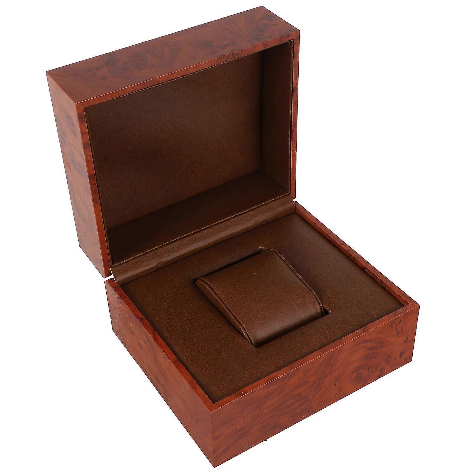 Brown Watch Gift Box High-End Watch Packaging Box for Storage 2Pcs