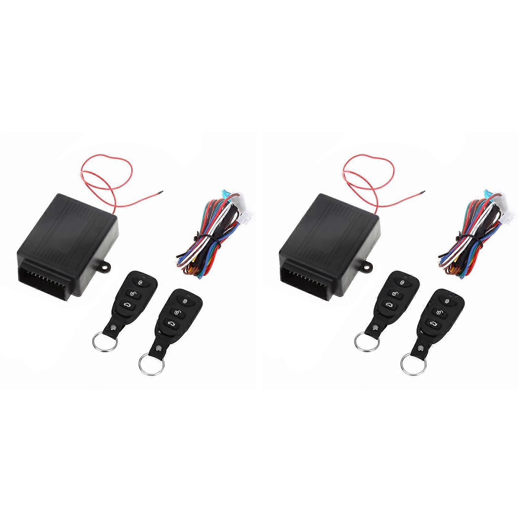 2X 12V Universal Car Auto Remote Central Kit Door Lock Locking Vehicle Keyless Entry System with 2 Remote Control