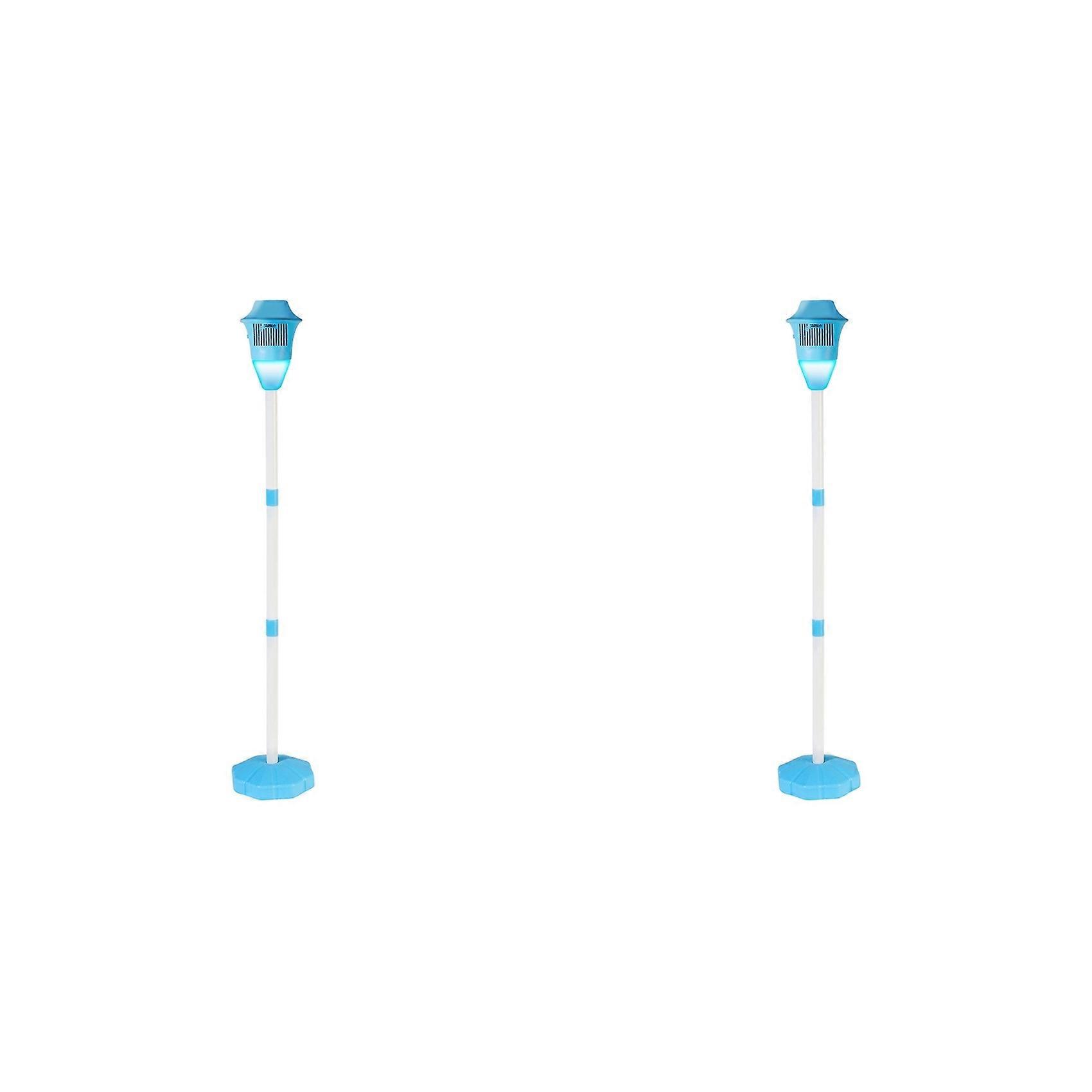 2X Automatic Bubble Machine Vertical Streetlight Bubble Maker with Sound Light for Birthday Wedding Christmas Party Blue