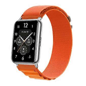 Alpine Loop Band kompatibel med Huawei Watch Fit 2, nylon armbåndstilbehør i oransje